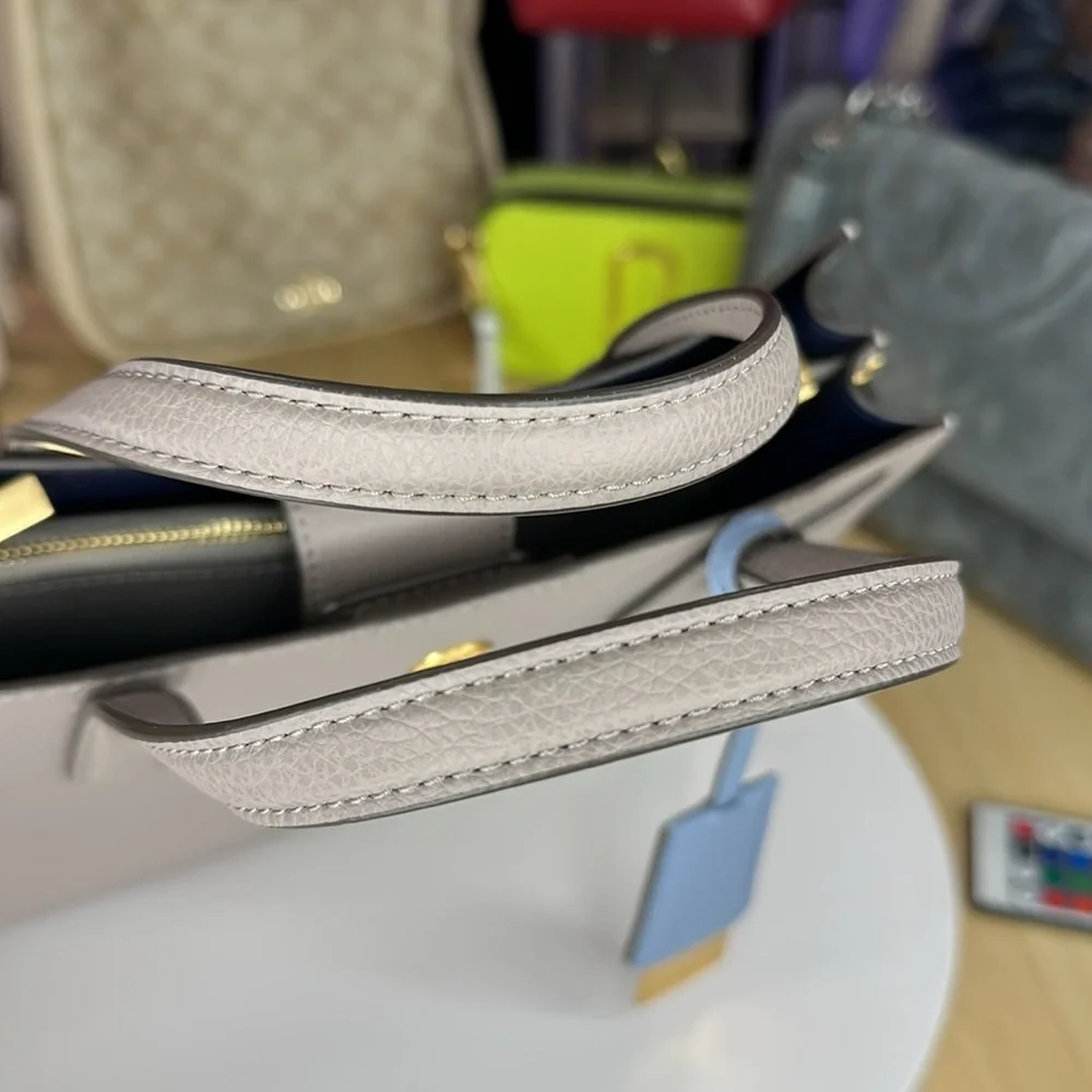 💥TORY BURCH - SMALL WALKER SATCHEL - GREY HERON - AG528 - Picture 17 of 17